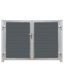 Plus Artura komposit dobbeltlåge 213×135 cm m/stolper til nedstøbning - Skifergrå