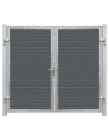 Plus Artura Komposit Dobbeltlåge 213×175 cm m/stolper til nedstøbning - Skifergrå