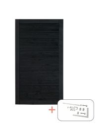 Plus Plank Enkeltlåge - 100×163 cm - sort inkl. beslag