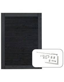 Plus Plank Enkeltlåge - 100×125 cm - sort inkl. beslag
