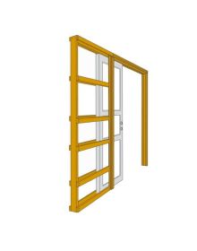 Swedoor 96mm skydevægselement 1290x2100 Fyr Hvid