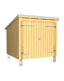 Plus Nordic Cykelskur 5 m² - 1 modul m/dobbeltdør - inkl. tagpap/alulister/stolpefødder