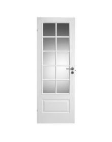 Swedoor Formpresset Sprossedør Style SP10 725x2040x40mm m. 10 glasfelter - Hvid