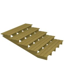 Plus Terrassetrappe 5 trin  (trindybde 39 cm) - 180 cm
