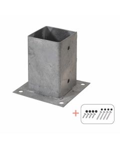Plus Cubic Stolpefod m/skruer til fundament 15x15x15 cm Varmgalvaniseret