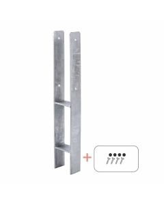 Plus Cubic Stolpefod m/skruer til fundament Sort 15x15x15cm Sort RAL 9005 - Varmgalv.