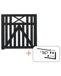 Plus Vinesse Enkeltlåge - 100×98 cm - sort - inkl. sort beslag