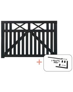 Plus Vinesse Enkeltlåge - 150×98 cm - sort - inkl. sort beslag