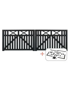 Plus Vinesse Dobbeltlåge - 300×98 cm - sort - inkl. sort beslag