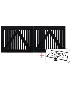 Plus Sendai Dobbeltlåge - 200×80 cm - sort - inkl. sort beslag 