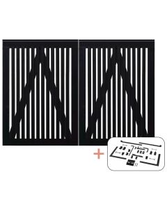 Plus Sendai Dobbeltlåge - 200×140 cm - sort - inkl. sort beslag