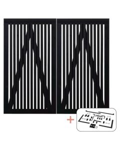 Plus Sendai Dobbeltlåge - 200×180 cm - sort - inkl. sort beslag