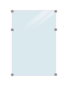 Plus Hærdet Glashegn - 90×127 cm - klart - m/galv. beslag
