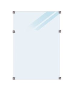Plus Hærdet Glashegn - 90×127 cm - frosted - m/galv. beslag