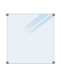 Plus Hærdet Glashegn - 90×91 cm - frosted - m/galv. beslag