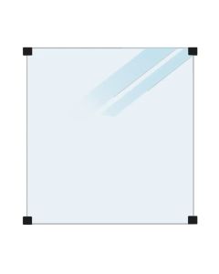 Plus Lamineret Glashegn - 90×91 cm - frosted - t/runde stålstolper