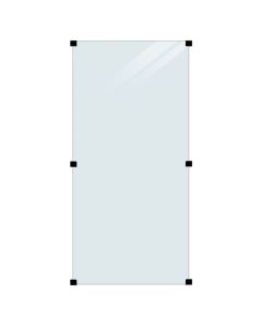 Plus Hærdet Glashegn - 90×180 cm - klart - m/sort beslag
