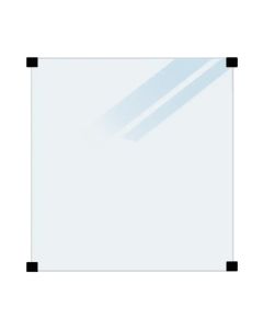 Plus Hærdet Glashegn - 90×91 cm - frosted - m/sort beslag