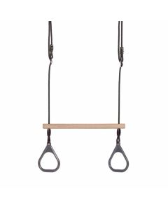 Plus Lux trapezgynge m/ringe - gråsort