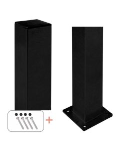 Plus Stålstolpe m/fod 8×8×158 cm - sort