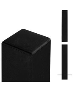 Plus Stålstolpe 8×8×208 cm - til nedstøbning - sort m/struktur