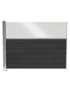 Wimex Hegnsfag med glas Fur Classic tT40 V-Profil Koksgrå 1400 x 1895 mm