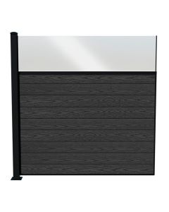 Wimex Hegnsfag Fur Classic T180 V-profil inkl. glas Koksgrå 1800 x1895 mm