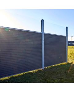 Wimex Hegnsfag med glas Fur Classic T180 V-profil Koksgrå 1800 x 1895 mm