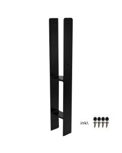 H-Stolpefod 60 cm - 9×9 cm stolper - til nedstøbning - m/skruer