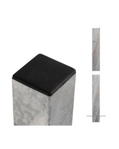 Stålstolpe 8×8×268 cm - til nedstøbning - inkl. 1 stk. stolpeafdækning