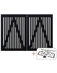 Plus Sendai Dobbeltlåge - 200×140 cm - sort - inkl. sort beslag