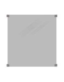 Plus Hærdet Glashegn - 90×91 cm - røgfarvet gråsort - m/galv. beslag