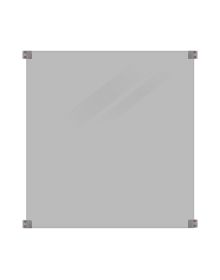 Plus Lamineret Glashegn - 90×91 cm - røgfarvet gråsort - m/galv. beslag