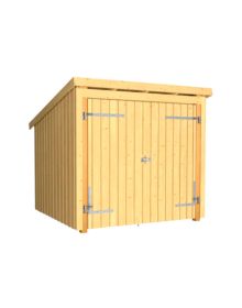 Plus Nordic Cykelskur 5 m² - 1 modul m/dobbeltdør - inkl. tagpap/alulister